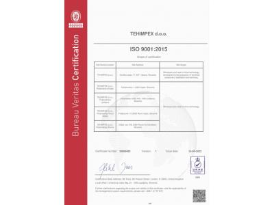 ISO 9001 certificate